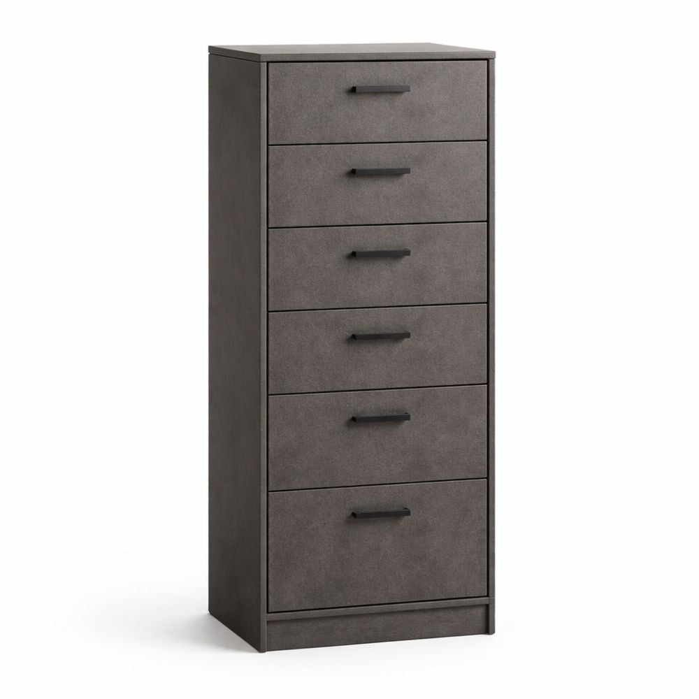 Gray 6-Drawer Tall Dresser MDF Chest
